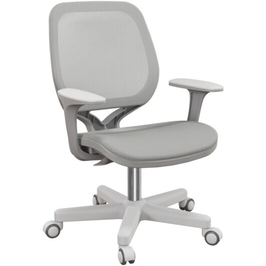 Vinsetto Office Chair, 360 Degree Swivel Desk Chair with Security Wheels, Grey
