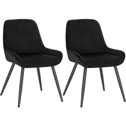 Woltu - Set of 2 Dining Chairs. Relaxing Chairs Velvet. Chairs for Bedroom. Living Room. Dining Room and Kitchen. Ergonomic Chairs with Backrest.