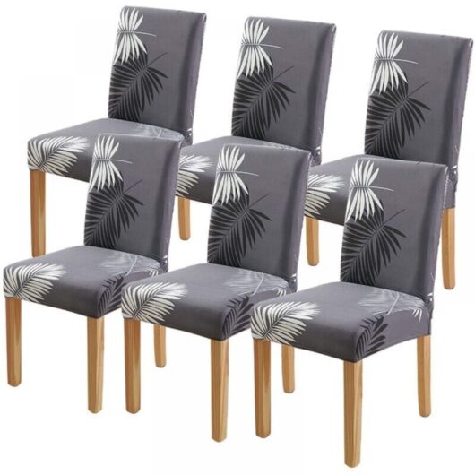 Ymyny - 6 pieces chair covers stretch chair covers dining room chair covers chair covers grey