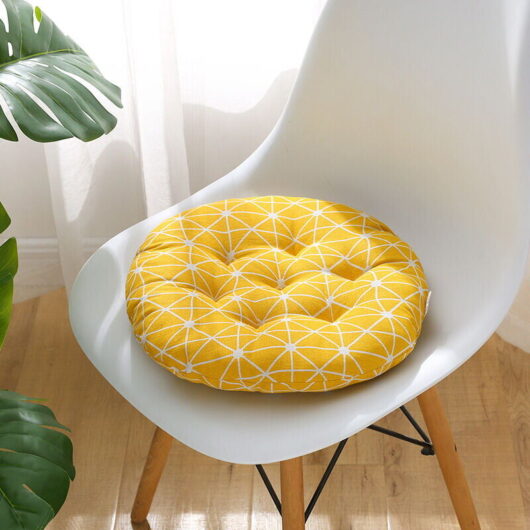 Ymyny - Chair Cushions Set of 4, Chair Cushions, Decorative Chair Cushions, Garden Cushions, Thick Round Cushion - 40 cm Diameter