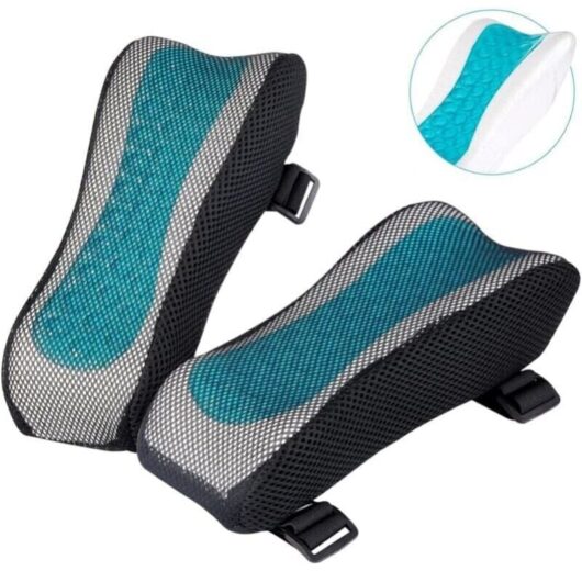 Ymyny - Set of 2 Office Chair Armrest Covers - Ergonomic Foam Elbow Support - Memory Foam Cushion for Office Chair Armrest, Gaming Chair