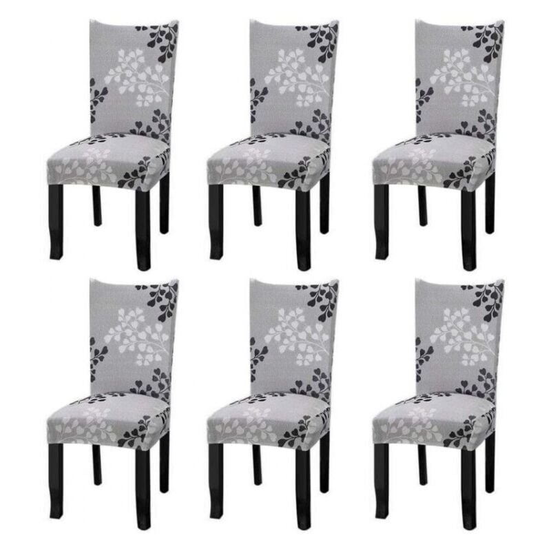 Ymyny - Universal Stretch Dining Chair Covers, Autumn Leaves, 6 Pack