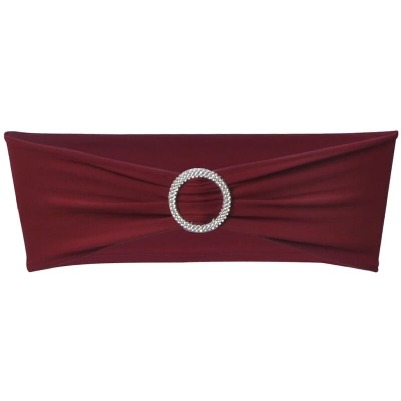25 pcs Bordeaux Stretchable Decorative Chair Band with Diamond Buckle vidaXL