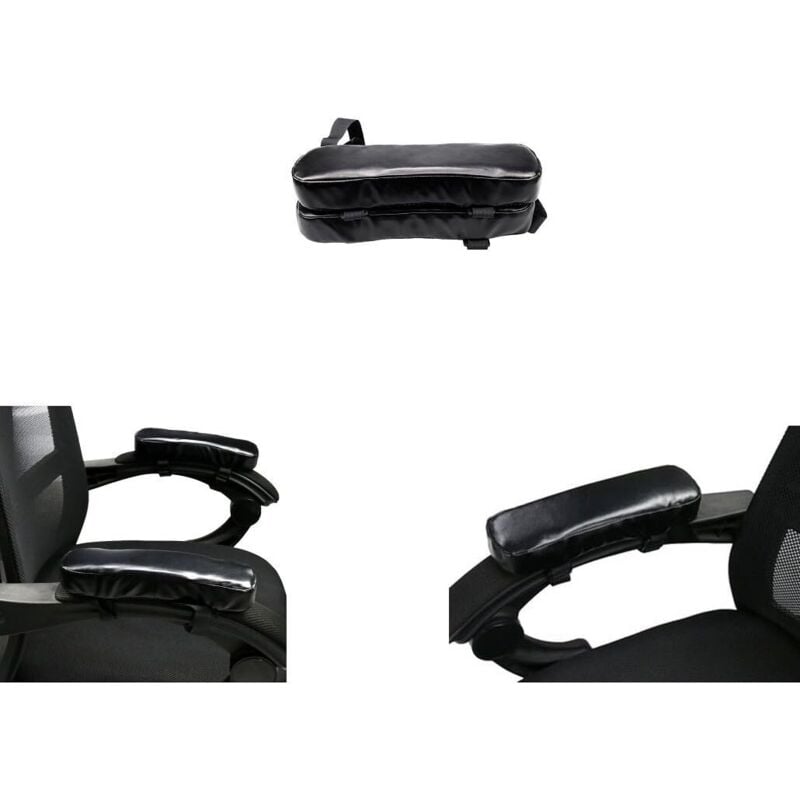 2pcs pu Armrest Pads Elbow Support Elbow Pillow Memory Foam Armrest for Office Chair and Gaming Chair Chair Arm Cushions (Black)