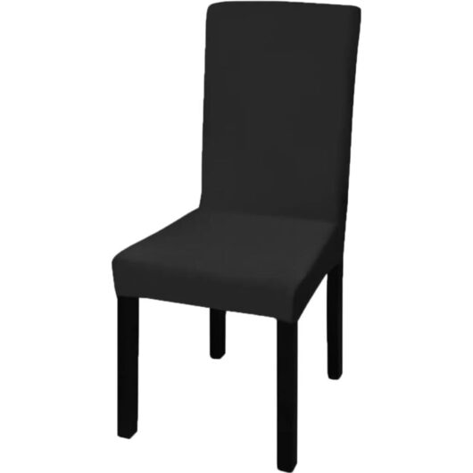 6 pcs Black Straight Stretchable Chair Cover vidaXL
