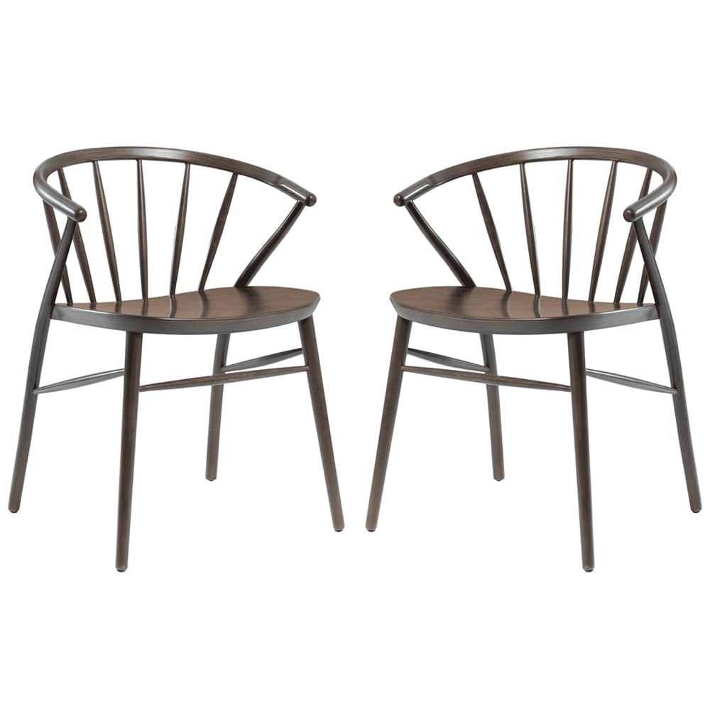 Abiquiu Antique Grey Wooden Dining Chairs In Pair