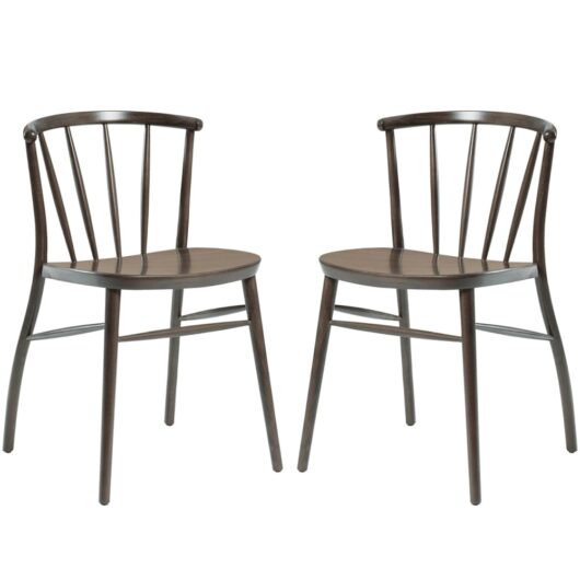 Abiquiu Antique Grey Wooden Side Dining Chairs In Pair