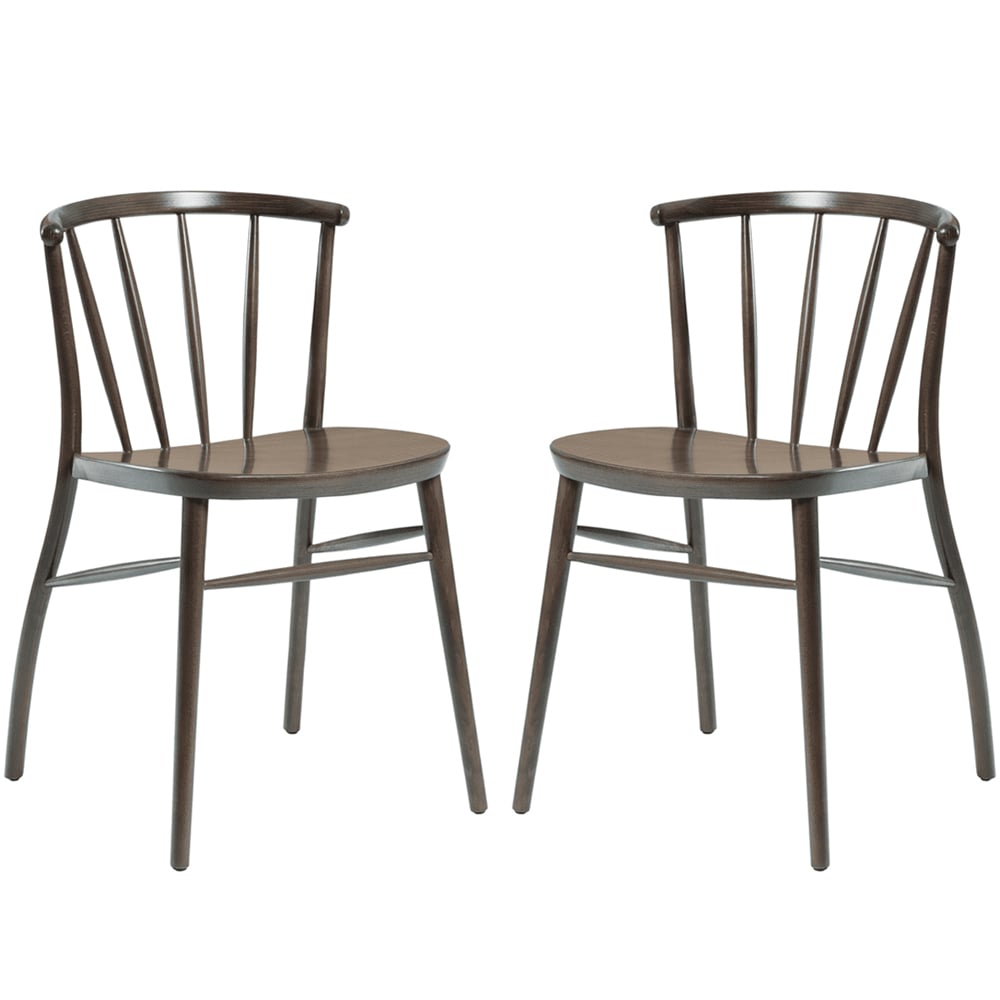 Abiquiu Antique Grey Wooden Side Dining Chairs In Pair