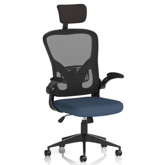 Accord Fabric Office Chair With Folding Arms In Whelk