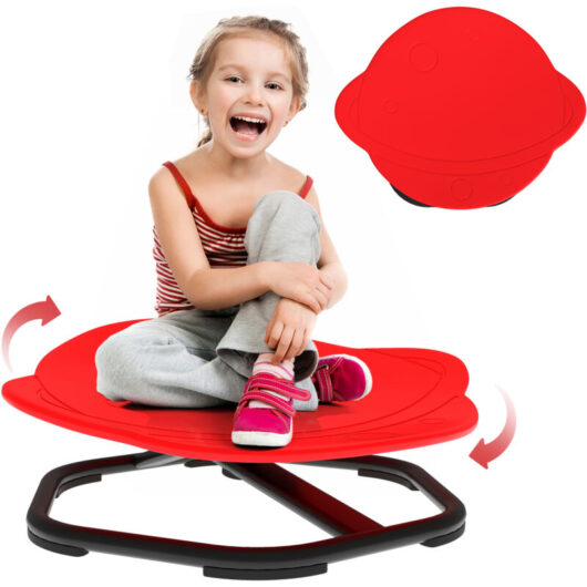 Aiyaplay - Planet-Shaped Kids Swivel Chair, Sensory Spinning Chair, Red