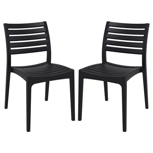 Albany Black Polypropylene Dining Chairs In Pair