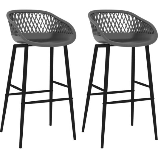 Bar Chairs 2 pcs Grey vidaXL