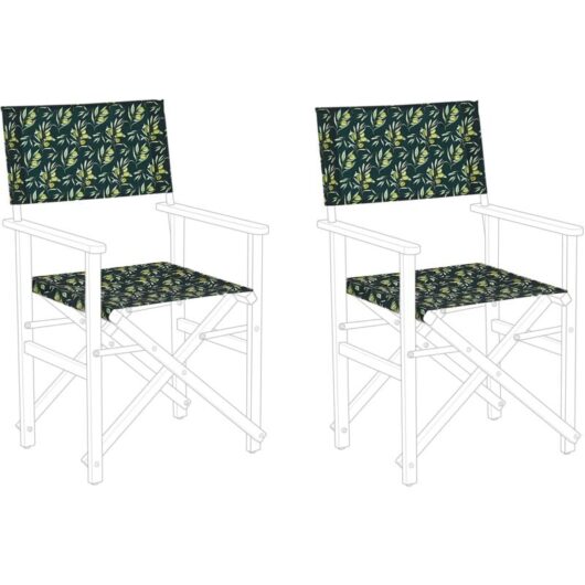 Beliani - Set of 2 Garden Chairs Replacement Fabrics Seat and Backrest Olives Pattern Cine