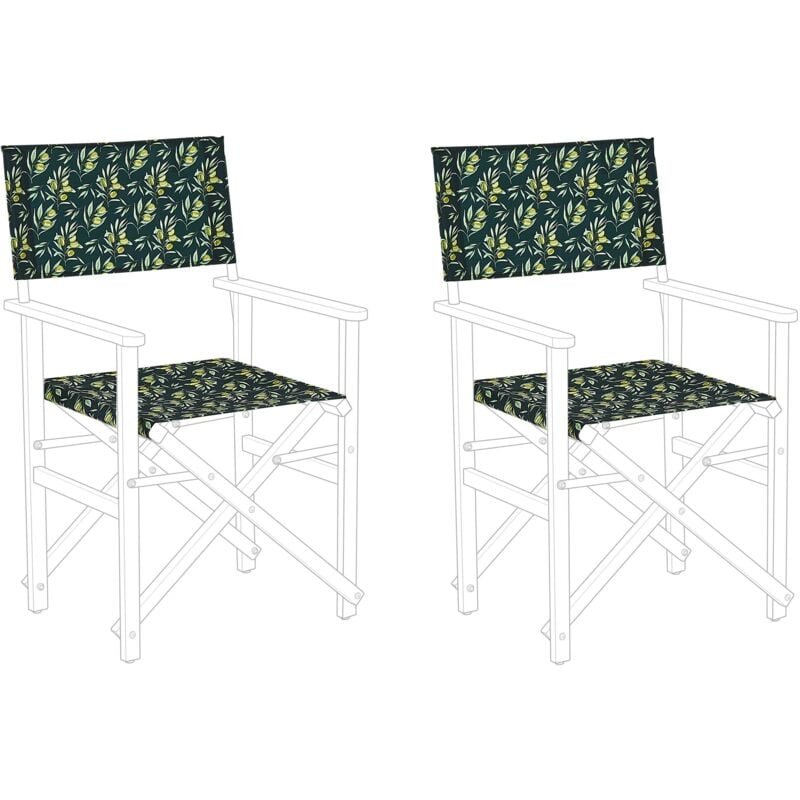 Beliani - Set of 2 Garden Chairs Replacement Fabrics Seat and Backrest Olives Pattern Cine