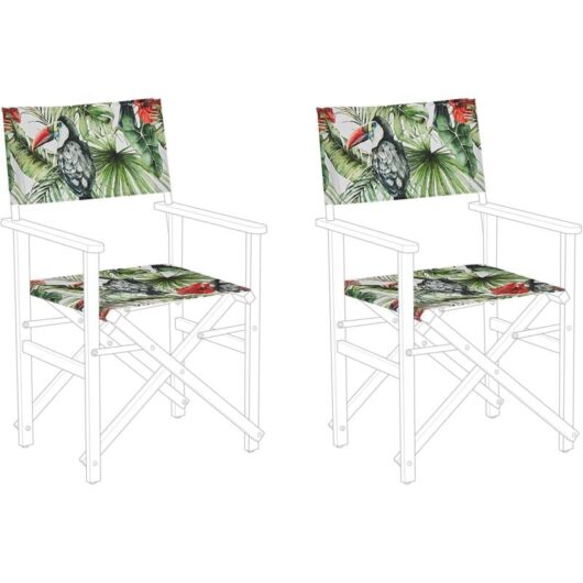Beliani - Set of 2 Garden Chairs Replacement Fabrics Seat and Backrest Toucan Pattern Cine