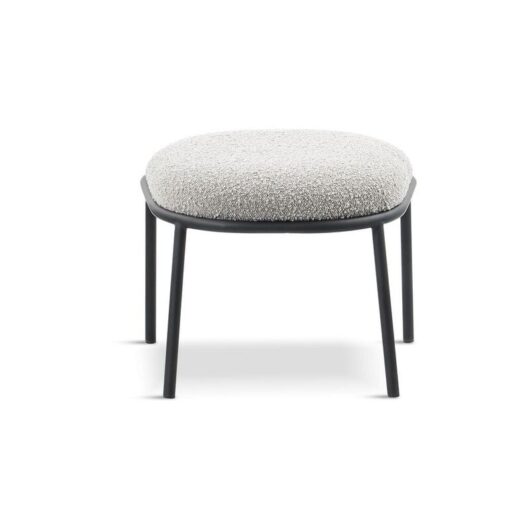 Bouclé Matching Stool for Duke Lounge Chair - L45 x W45 x H40 cm - Dark Grey