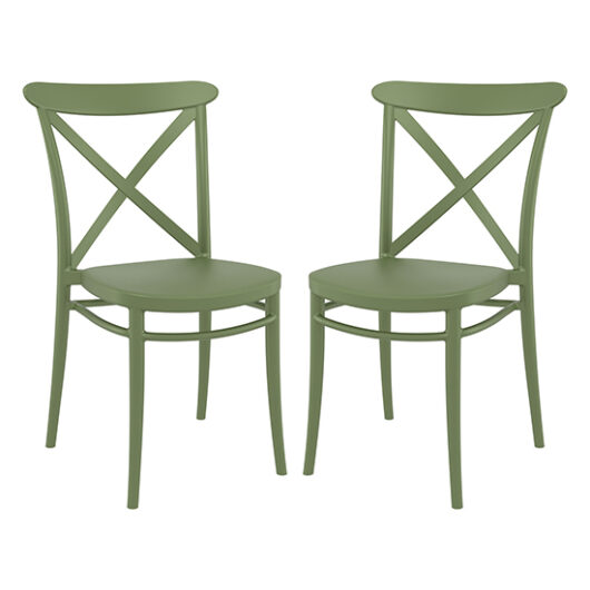 Carson Green Polypropylene And Glass Fiber Dining Chairs In Pair