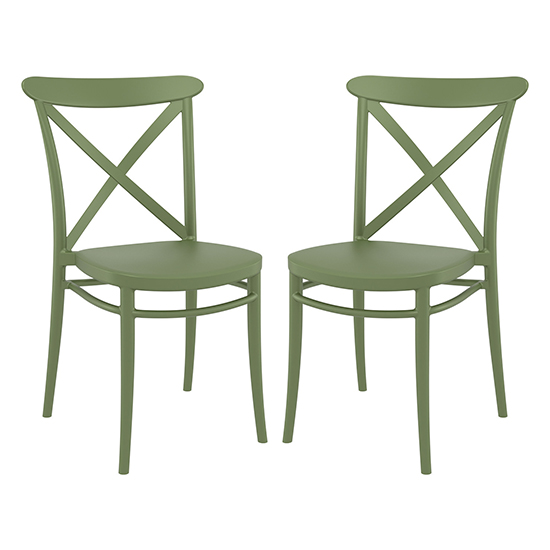 Carson Green Polypropylene And Glass Fiber Dining Chairs In Pair