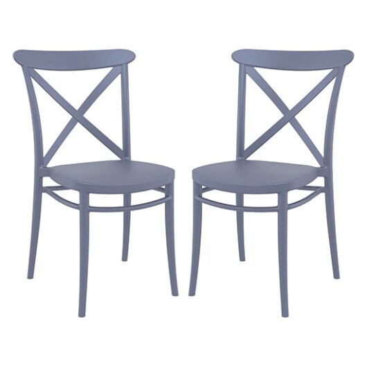 Carson Grey Polypropylene And Glass Fiber Dining Chairs In Pair
