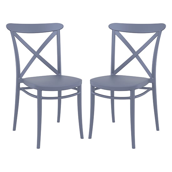 Carson Grey Polypropylene And Glass Fiber Dining Chairs In Pair