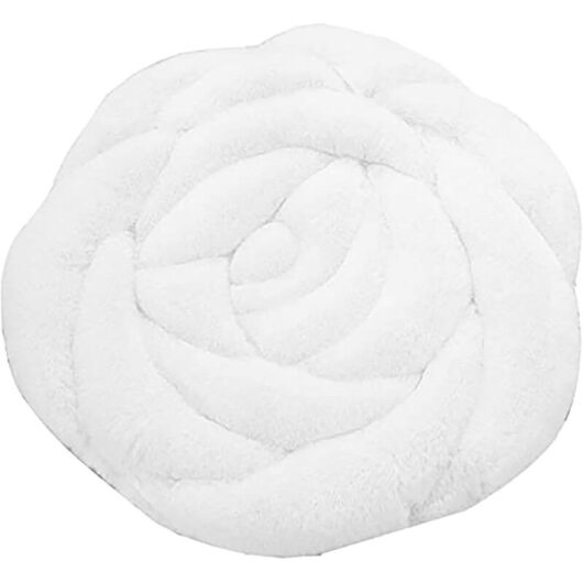 Chair Pad Thick Comfortable Quilted Cushions for Indoor and Outdoor Flower Shape Seat Cushion for Office Living Room Home Garden (White