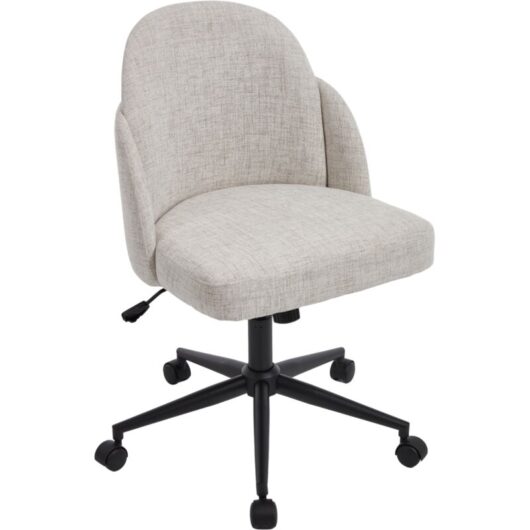 Chairus Office Chair in Linen Fabric Modern Swivel Desk Charir Height Adjustable for Bedroom Home Office Workplace, Beige