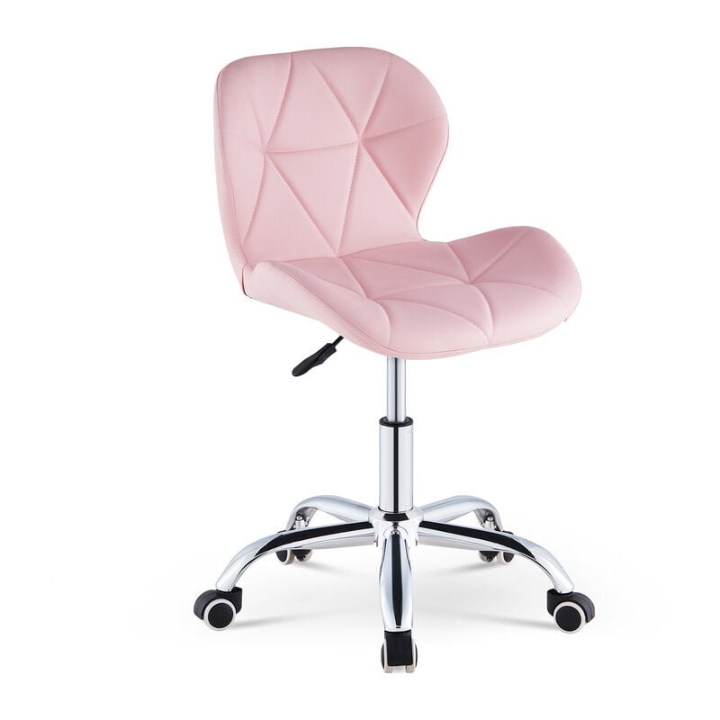 Clipop - Computer Desk Chair, Faux Leather Office Chair Height Adjustable Upholstered Seat Swivel Chair for Desk Home Office, Pink