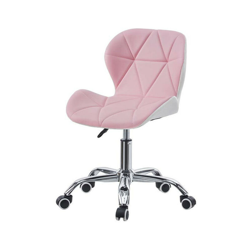 Clipop - Office Desk Chair for Home Faux Leather Padded Seat Computer Chair with Wheels for Home Office, Pink