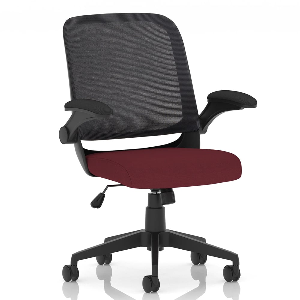 Crowley Fabric Office Chair With Folding Arms In Ginseng Chilli