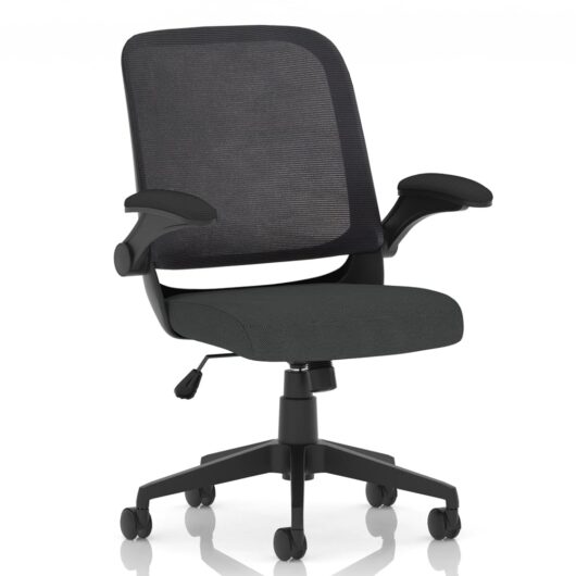 Crowley Fabric Office Chair With Folding Arms In Mussel