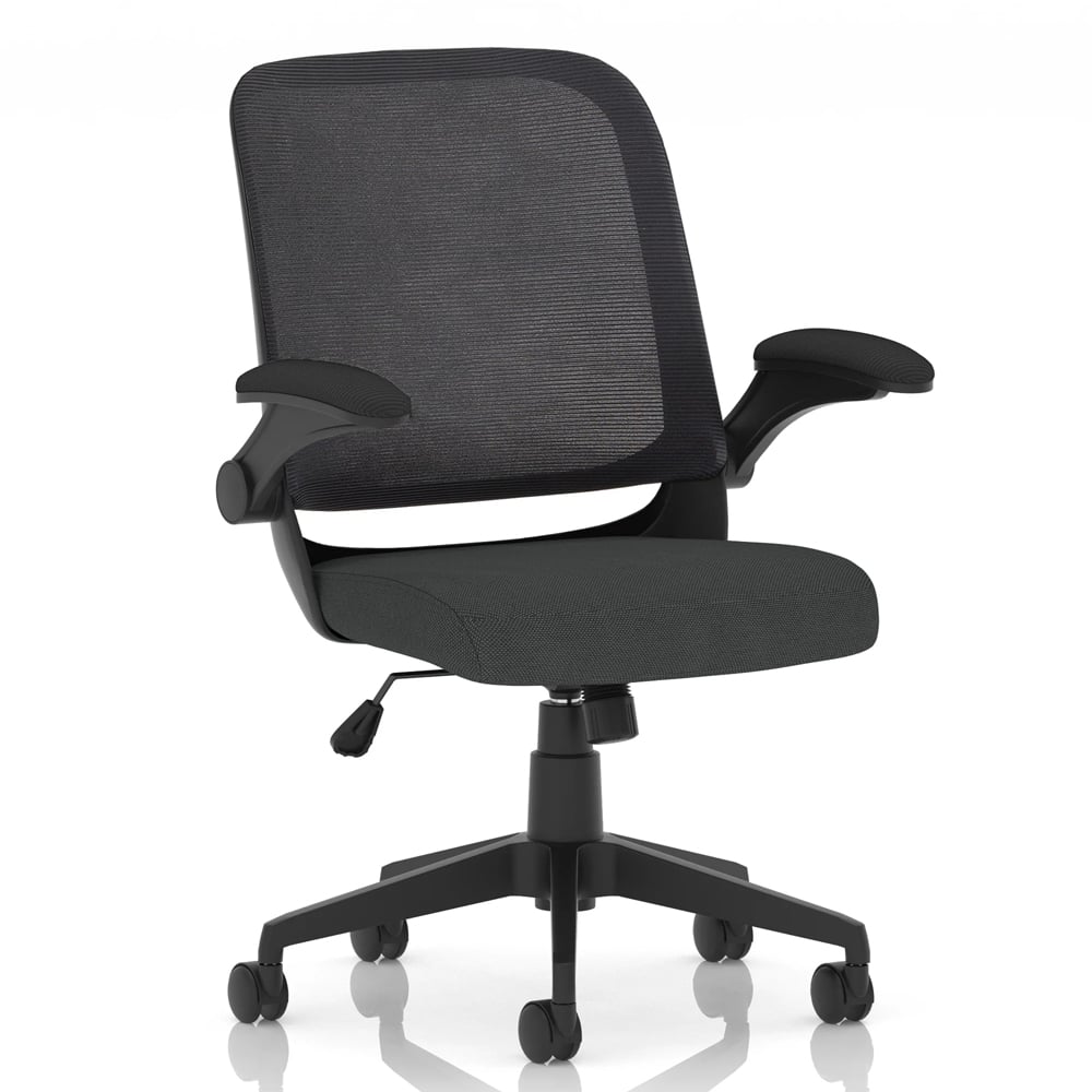 Crowley Fabric Office Chair With Folding Arms In Mussel