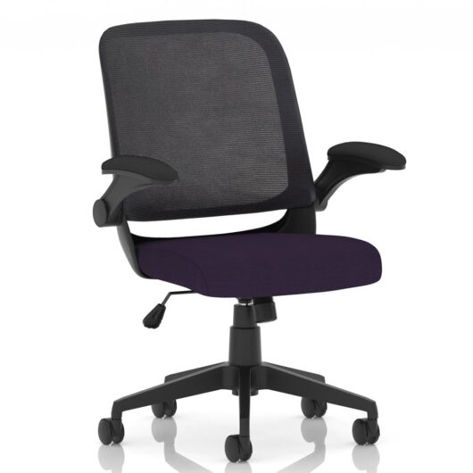 Crowley Fabric Office Chair With Folding Arms In Tansy Purple