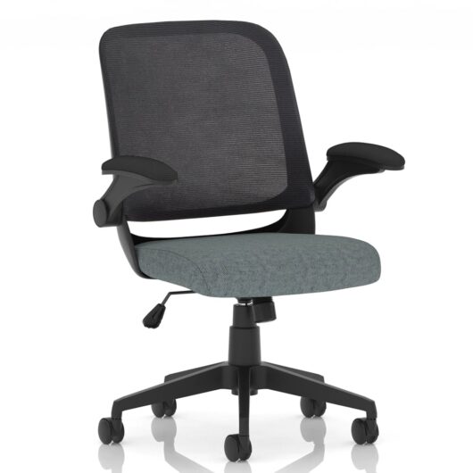 Crowley Fabric Office Chair With Folding Arms In Tensile
