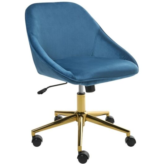 Desk Chair BARDSDALE Velvet Navy Blue