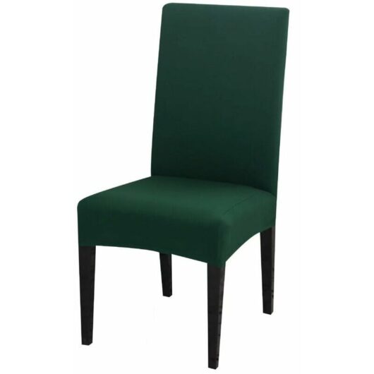Dining Chair Covers High Back Polyester Spandex Elastic Dining Chair Slipcovers Protector Kitchen Chair Seat Covers, Washable & Removable (Dark