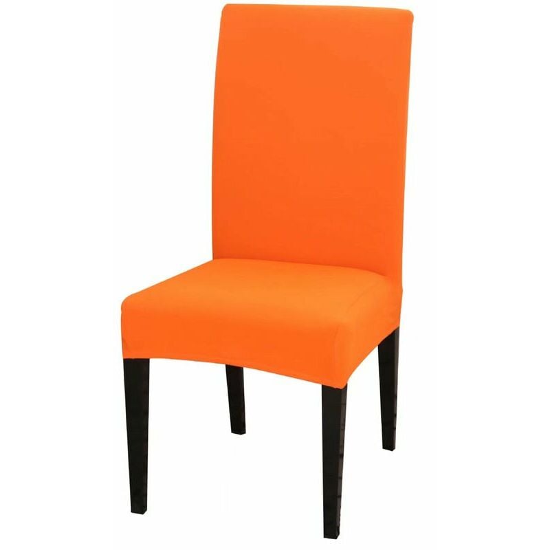 Dining Chair Covers High Back Polyester Spandex Elastic Dining Chair Slipcovers Protector Kitchen Chair Seat Covers, Washable & Removable (Orange,