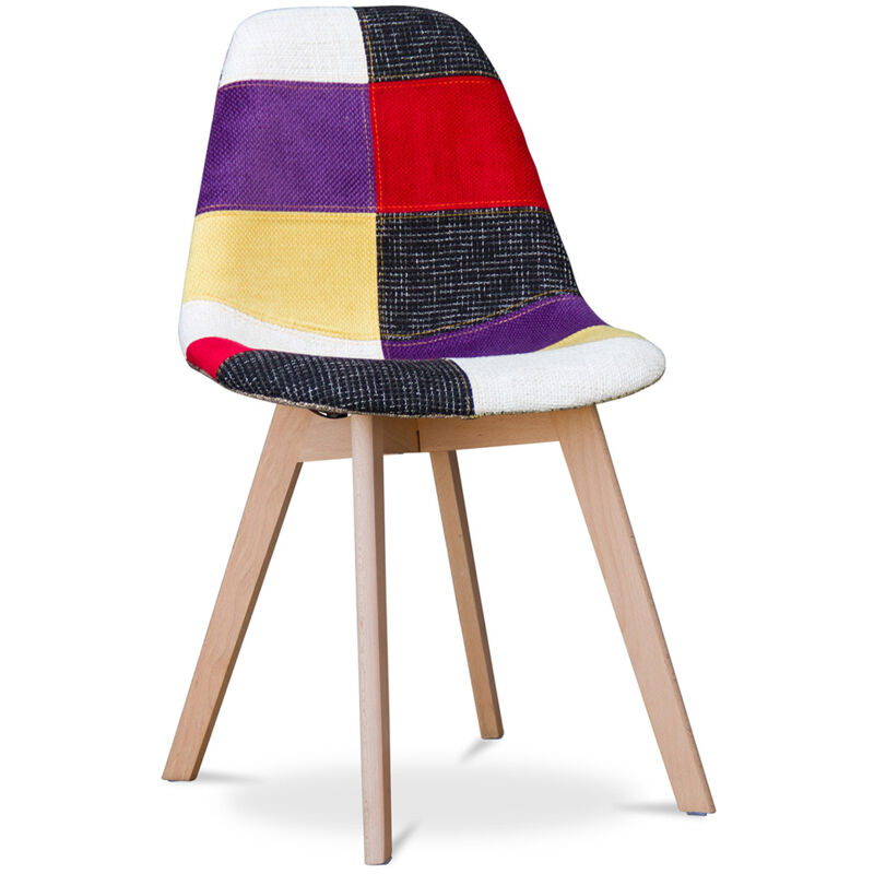 Dining Chair - Upholstered in Patchwork - Tessa Multicolour