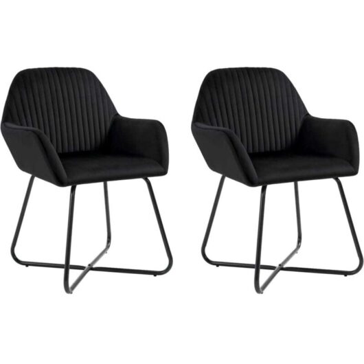 Dining Chairs 2 pcs Black Velvet vidaXL