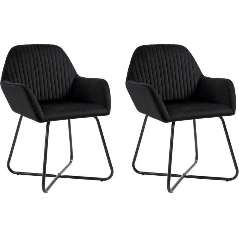 Dining Chairs 2 pcs Black Velvet vidaXL