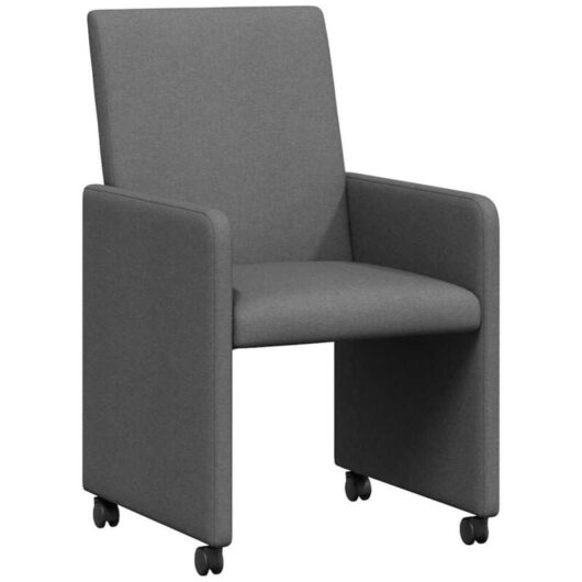 Dining Chairs with Wheel 2 pcs Dark grey 57 x 66 x 94 cm Fabric vidaXL