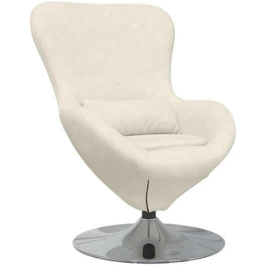 Egg Chair Cream 63 x 73 x 90 cm Velvet Vidaxl