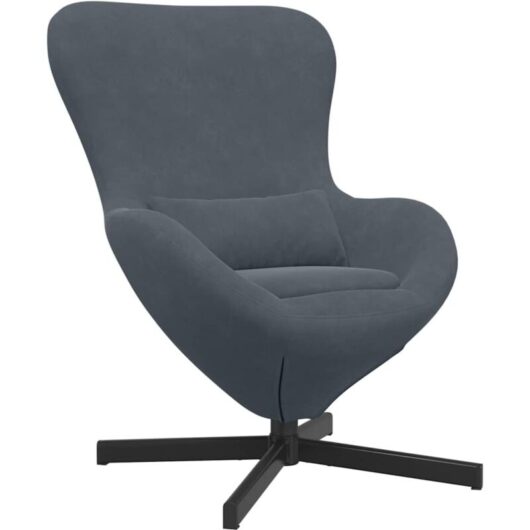 Egg Chair Dark Grey Velvet Vidaxl