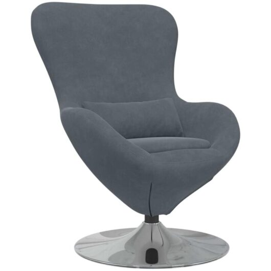 Egg Chair Dark grey 63 x 73 x 90 cm Velvet Vidaxl