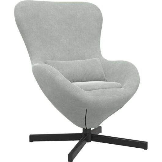 Egg Chair Light Grey Velvet Vidaxl