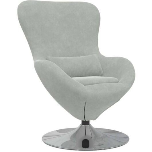Egg Chair Light grey 63 x 73 x 90 cm Velvet Vidaxl