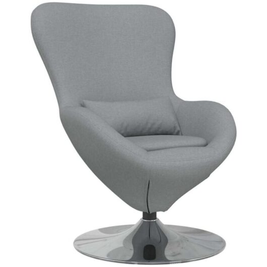Egg Chair Light grey Fabric Vidaxl