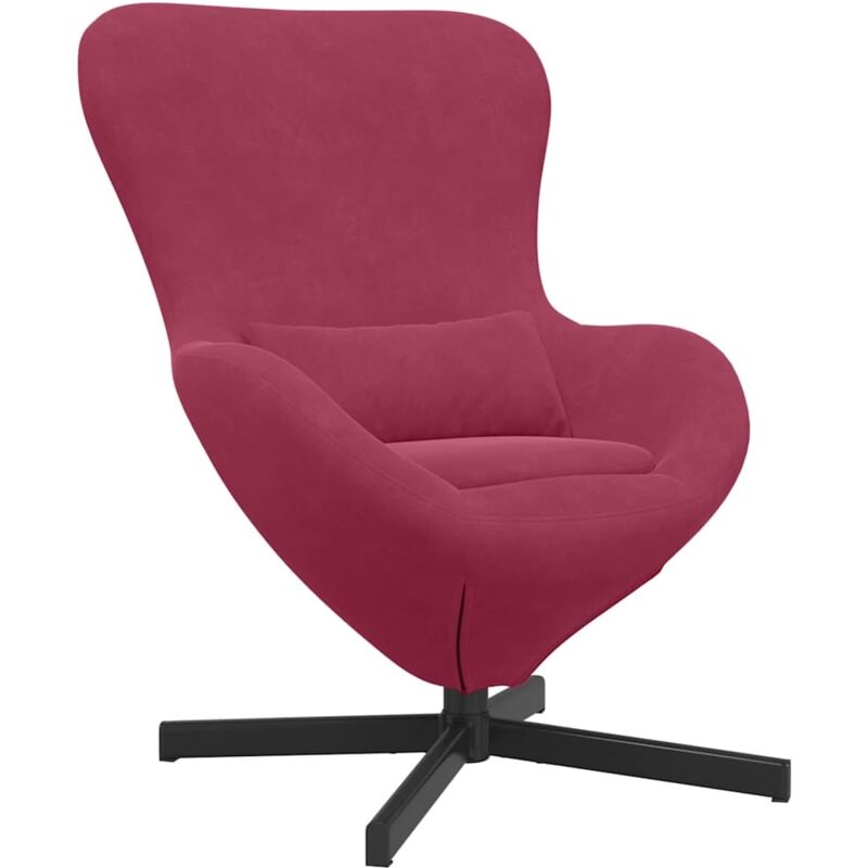 Egg Chair Wine red Velvet Vidaxl