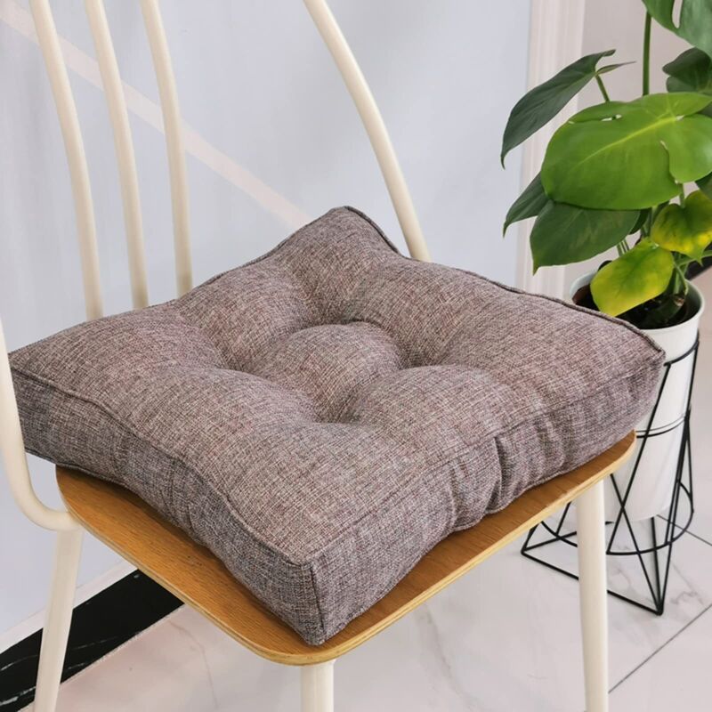 Garden Chair Cushion, 10cm Thick, Soft Cotton, 40 x 40 cm, for Office, Dining Room, Home (40 x 40 x 10 cm, Grey) npterbl