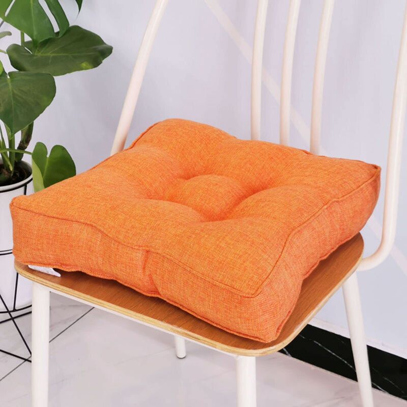 Garden Chair Cushion, 10cm Thick, Soft Cotton, 40 x 40 cm, for Office, Dining Room, Home (40 x 40 x 10 cm, Orange) npterbl
