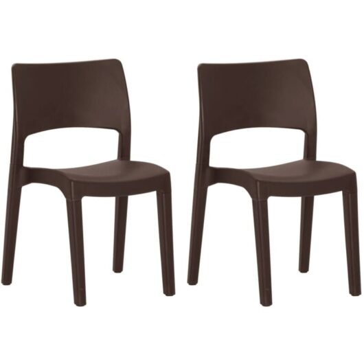 Garden Chairs 2 pcs Mocha Polypropylene Vidaxl